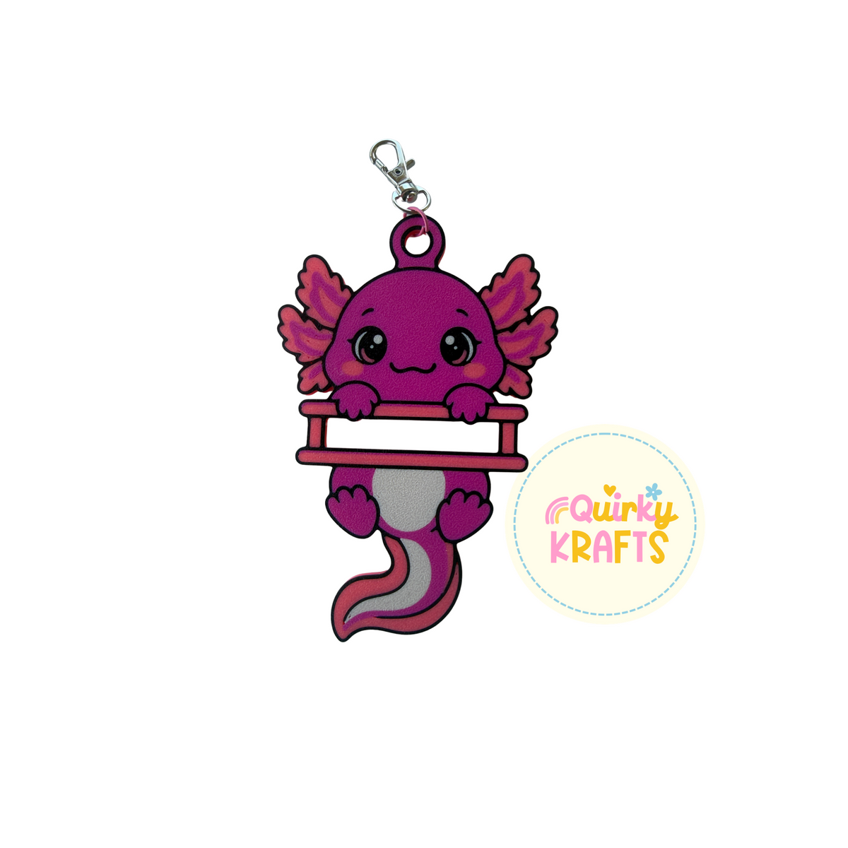 Axolotl Hair tie holder keychain