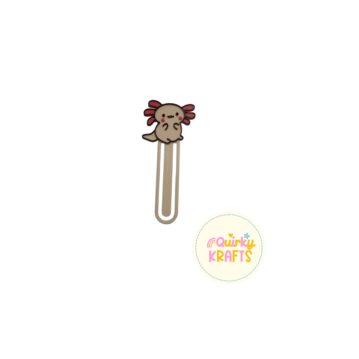 Mini Axolotl Paperclip Bookmark