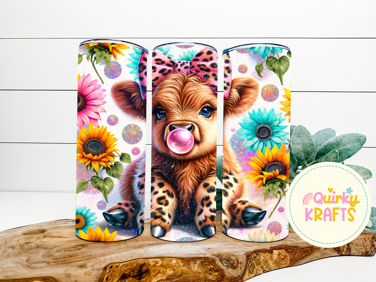 Sunflower highland cow
