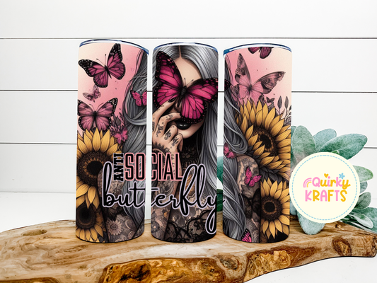 Anti social butterfly pink